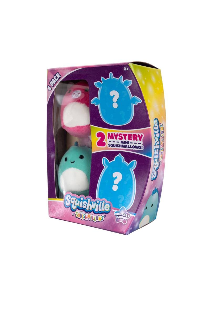 Squishville Squishmallows Fantasy Squad 2-Inch Mini Plush 4-Pack Set (Bright Squad)