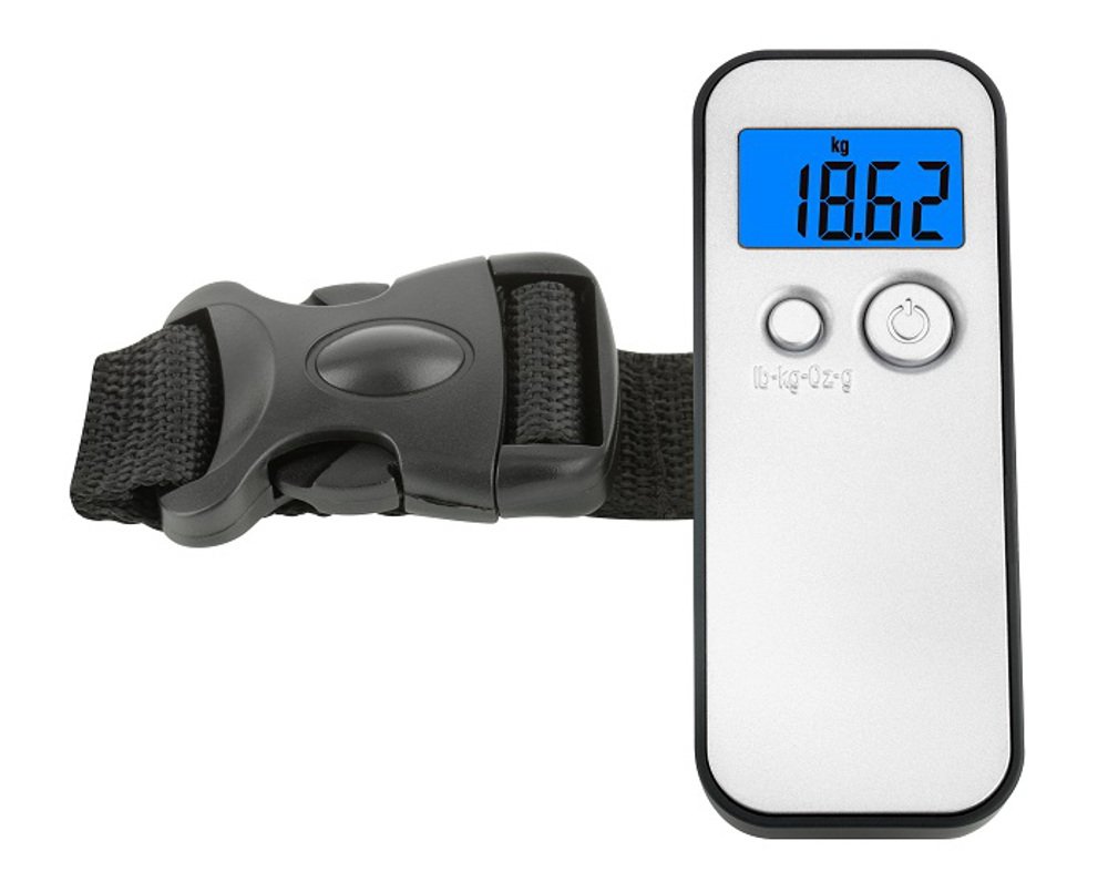 TFA Dostmann Digital Luggage Scales up to 40 kg 50.3000 Weight Control of Travel Luggage Tare Function Including Rear Backlight Including Battery Grey