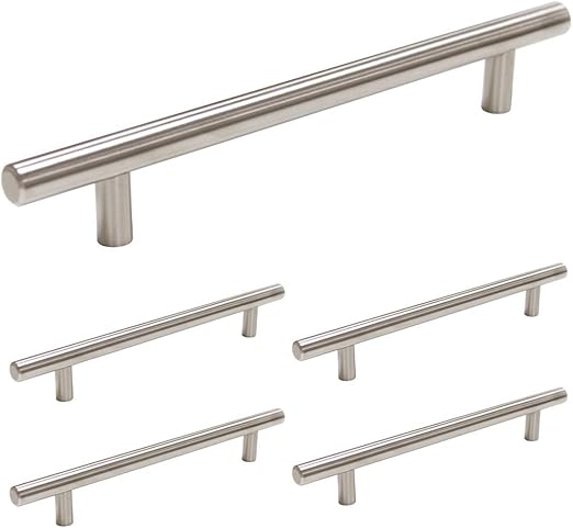 Knobonly Brushed Nickel Kitchen Cabinet Handles And Knobs 6 1 4