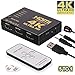 HDMI Switch, Redhilly Intelligent 5-Port HDMI Switcher Splitter Box with IR Remote, Support 4K Full HD1080p 3D (Black)