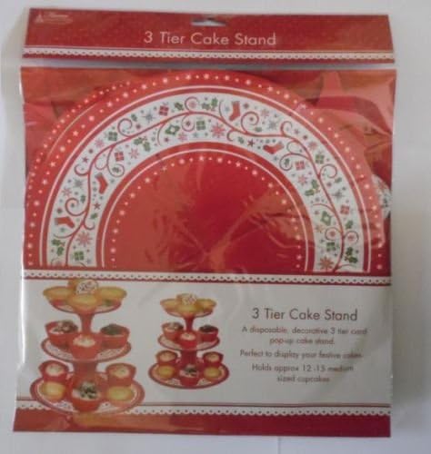 Christmas Xmas Festive Cake Cupcake Muffin Stand 3 Tier Holder Table Display