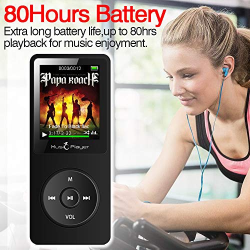MP3 Player, FiiMan X02 8GB Ultra Slim Music Player with FM Radio, Voice Recorder, Video Play, Text Reading, 80 Hours Playback and Expandable Up to 128 GB (Black) - Thumbnail 5