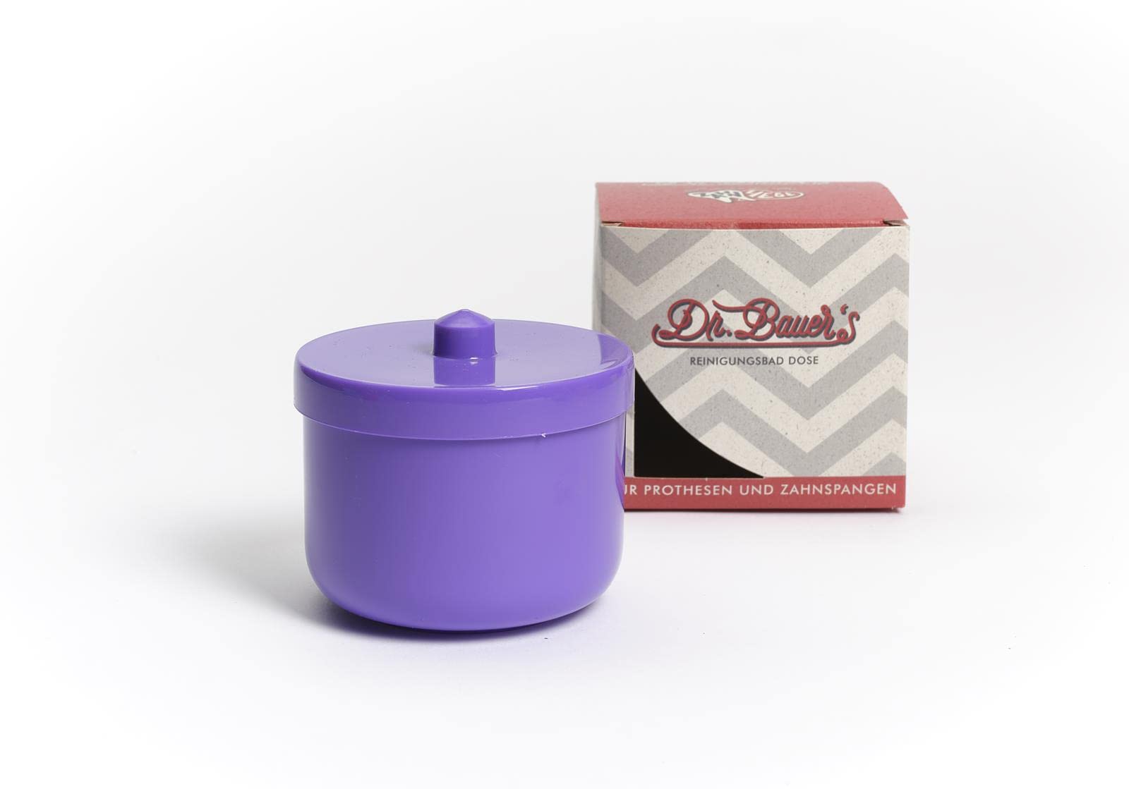 Dr. Bauer's cleaning bath can with rinse aid insert, denture box or socket with insert, braces can