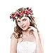 Women handmade Rose Flower Crown with Adjustable Ribbon for Wedding Festivals