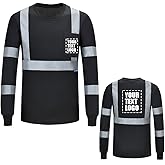 AYKRM Safety T Shirt Reflective High Visibility hi vis Long Sleeve T Shirt (XS-6XL)