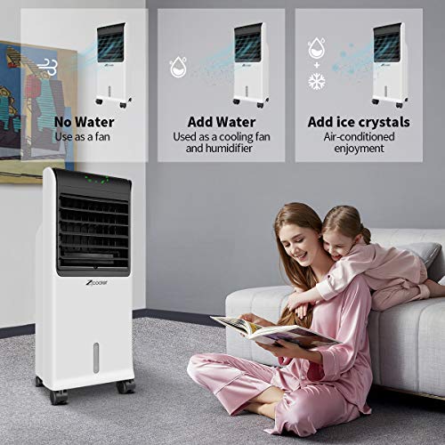 Portable Air Conditioner, Quiet Evaporative Cooler with Ice Compartment