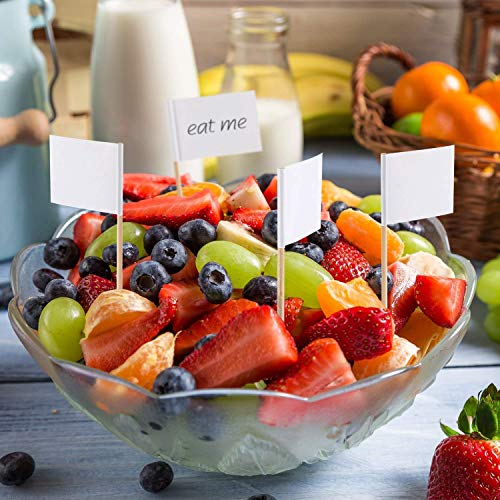 Leere Zahnstocher Flaggen I CozofLuv 100 Stücke Käse Marker Weiß Flaggen Kennzeichnung für Party Kuchen Lebensmittel… – Bild 5