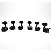 harpfeas 6 Pieces 3L3R Semi-closed Guitar String Tuning Pegs Tuner Machine Heads Knobs Tuning Keys for Acoustic or Electric Guitar (Black)