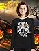 Halloween Skeleton Xray Costume Women Long Sleeve T-Shirt Medium Black