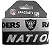 aminco NFL Oakland Raiders Silicone Rubber Bracelet, 2-pack, White