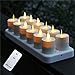 TELOSMA Rechargeable LED Tealight Votives Candles with Moving Flame Wick and Remote Control Set of 12