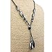 BlueRica Double Strand Drop Hematite Necklace with Design Beads