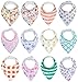Baby Bandana Drool Bibs for Girls 12 Pack of Absorbent Cotton Baby Gift Set By Mumby