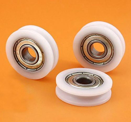 Deep Groove Ball Bearing , Letool® 4pcs Nylon Flexible 8*29.5*8mm U Groove Ball Bearings Wheels for Furniture (4)