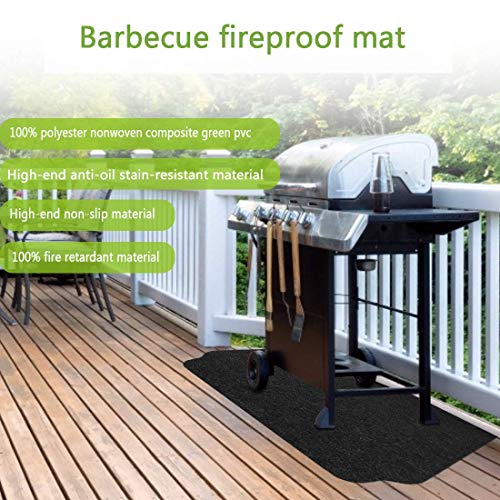 Tirifer Fire Resistent Fireplace Hearth Rug, Gas Grill Splatter Mat