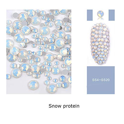REAMTOP 4 Bags of Different Nail Art Rhinestones Sets, 1400 Pcs Flat Back Crystal Rhinestone Gemstone 3D Nail Art Mobile Phone DIY Crafts