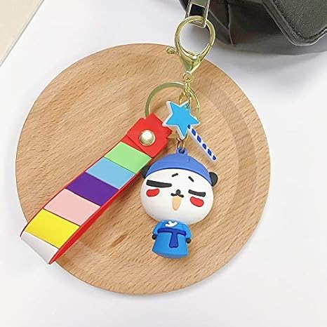 Amazon Co Jp キーホルダー かわいい漫画の動物パンダ式アクションキーホルダー女性の車キーリングバックパックスクールバッグペンダント Color Gray ホーム キッチン