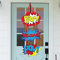 Superhero Birthday Party Supplies Door Sign Welcome Hanger For Kid