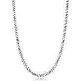 Jewlpire Silver/Black/Gold Chain for Men, Cuban Link Chain Necklace for Men Women, 4mm/6mm Mens Necklace 18K Gold Plated/316L Stainless Steel Mens Chains Necklaces 18/20/22/24/26 Inch