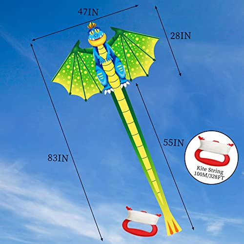 thumbnail image 2 of Large Phoenix Kite For Kids & Adults - 63 Inch Easy Fly Beach Kite With Handle 2 of 11