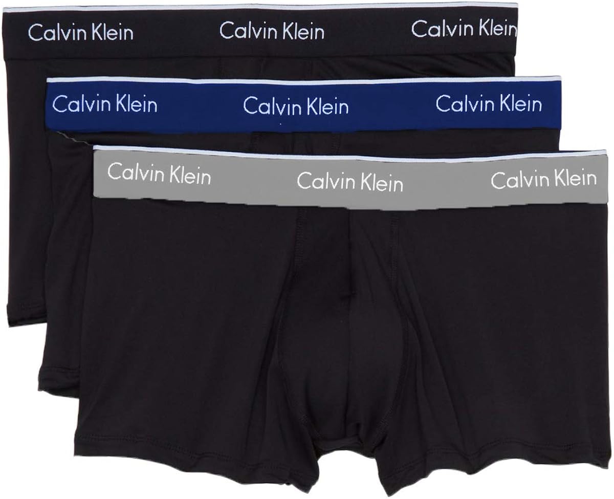 Calvin Klein Men's Microfiber Stretch Multipack Low Rise Trunks: Clothing