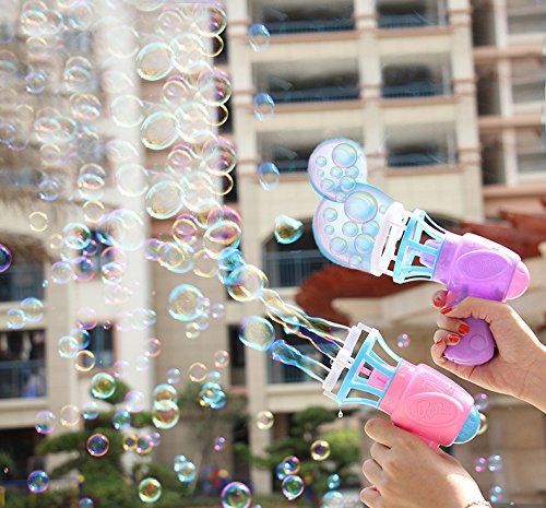 Avando Bubble Gun Shooter Bubble Blowing Gun for Kids with 2 Bubble Solutions
