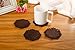 Dulce Cocina Absorbent Drink Coasters, Chcolate Brown, Beautiful Home Decor Both Eye Catching & Viable, 6 Pack 4.5“ Lace Cut Felt Fabrics