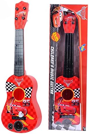Red Car Mini Guitar, Girls' Guitar, 4 strings for kids Musical Educational Toy