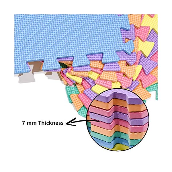 M.Y Interlocking Foam Play Mat - 29x29cm Thick, Multi Colour Soft EVA Baby Floor Tiles