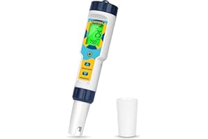 CIZTADA Saltwater Pool Tester Free Chlorine Meter pH and Salinity Tester 7 in 1 Free Chlorine pH Salt ORP TDS EC Temp Meter Digital Pool Water Tester pH and Free Chlorine Meter for Pool Hot Tub Spa