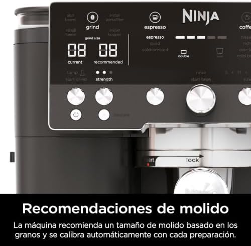 Máquina de café Luxe Premier 3-em-1 de espresso, cold brew e filtro com moinho e espumante integrados - 25 configurações de moagem e 4 predefinições de espuma - preta, ES601EUGM