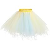 Damen Tüllrock Unterrock - Kurzer Tutu-Rock Im Ballettstil | Mehrlagiger Tüll Für Rockabilly- Und Karnevalskostüme | Mit Elastischem Bund