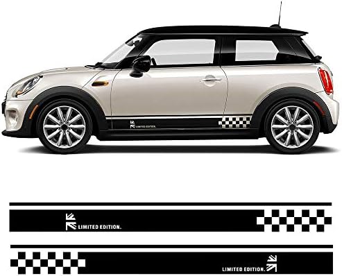DSYCAR 1Pair Car Side Door Skirt Sticker Decals Vinyl Car Decal Accessories-styling for MINI Cooper R50 R52 R53 R56 R57 R58 R59 F55 F56 F54 F60 R60 R61 (Red)
