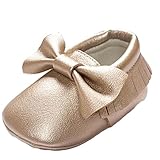 Voberry® Baby Boys Girls Soft soled Tassel Bowknots Crib Shoes PU Moccasins (12~18M, Gold)