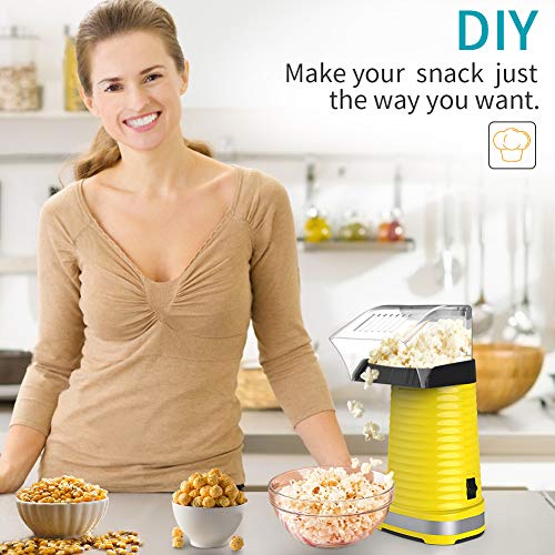 Fast Hot Air Popcorn Popper With Top Cover,Electric Popcorn Maker