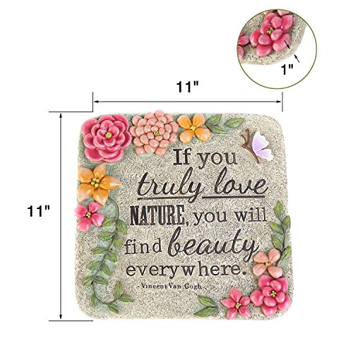 Garden Memorial Stepping Stones by CEDAR HOME If You Truly Love Nature Your will Find Beauty Everywhere, Square