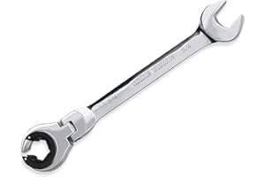 LOSCHEN】1PCS 3/4 Open Flex-Head Ratcheting Wrench, SAE Ratcheting Spanner with 72 Teeth, Chrome Vanadium Steel Tubing Ratchet Spanner