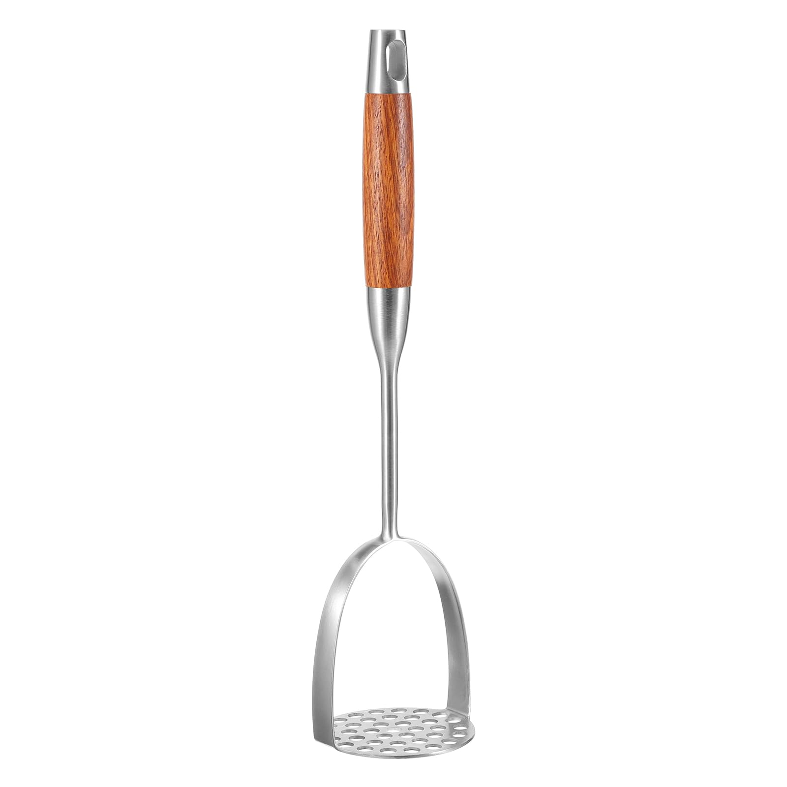 DOITOOL Stainless Steel Potato Masher with Wooden Handle, Heavy Duty Professional Manual Potato Smasher Kitchen Mashing Tool for Beans, Vegetable, Fruits, Avocado, Meat