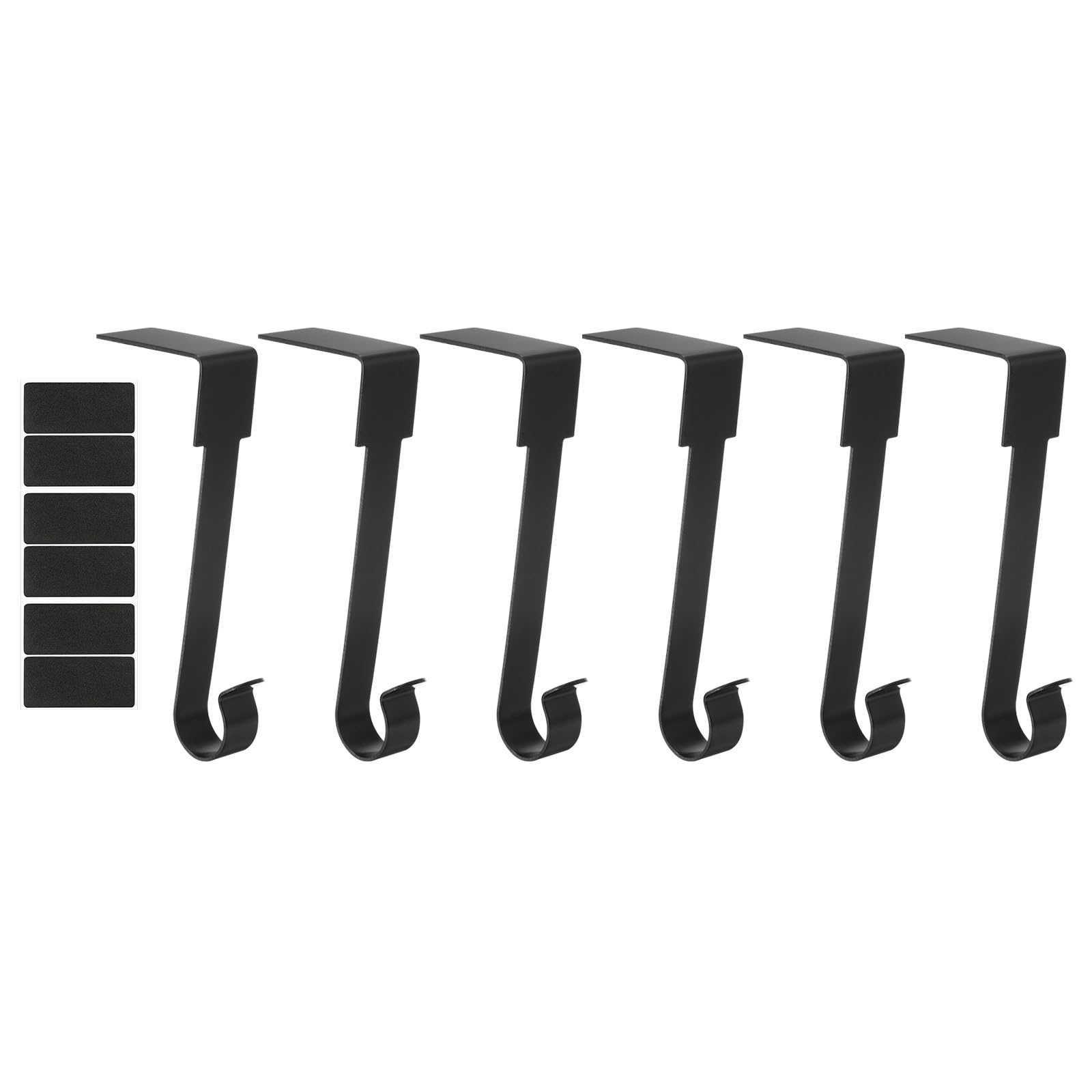 PATIKIL Christmas Stocking Holders, 6pcs Stocking Holder Stand Metal Hooks Reusable Right Angle for Fireplace Indoor Decorations Garland, Black
