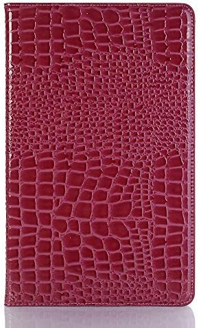 Universal 9-10 inch Tablet Case for Girls, Crocodile Pattern Design PU Leather Protective Cover with Kickstand Case for Samsung Galaxy Tab A 10.5 inch SM-T590(Wi-Fi) / SM-T595(LTE) 2018, Hot Pink