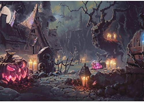 Vacally 5D DIY Diamond Painting Pumpkin Embroidery Round Diamond Home Halloween Decor Gift for Adults Kids Drill Rhinestone Embroidery for Wall Decoration