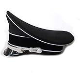 WWII German SS Elite Officer HAT Officer Army Wool Visor Crusher Cap Black(58CM)