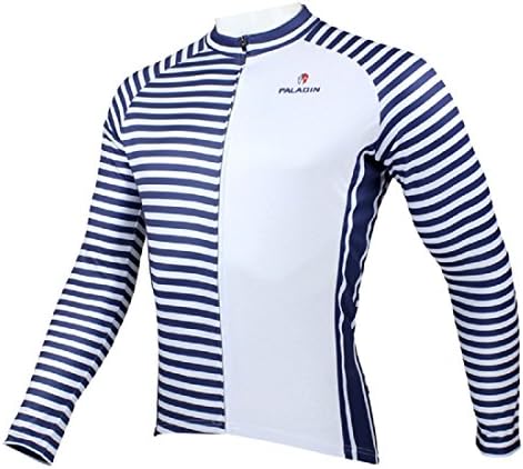 Ilpaladino Mens Cycling Jersey Long Sleeve Naval Style Pattern Size L