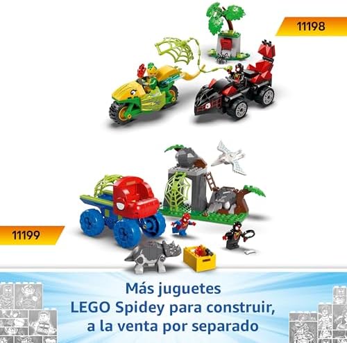 Marvel Spidey y Gobby: Batalla de Raptores en la Base de la Casa del Árbol, Dinosaurios de Juguete, Minifigura Spider Fantasma, Regalo para Niños y Niñas de 4 + Años Spidey y su Superequipo 11200