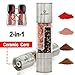 Pepper grinder and Pepper mill,Double-ended Manual 2-in-1 Salt & Pepper Shaker/Grinder/Mill with Ceramic Grinding Core,Stainless Steel Food grade Material Silver color Spice Grinder By AUOON
