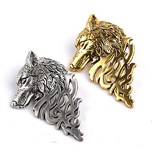 2 pack wolf head brooch pin badge for jacket men s suits buckle n…