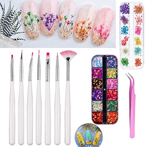 DIY Nail Art Tools Decoration Manicure Kit Including Glitter Nail Rhinestones, Nail Dried Flowers, Nails Sanding Buffing File Beauty Accessories Nail Art Set Kit - Thumbnail 7