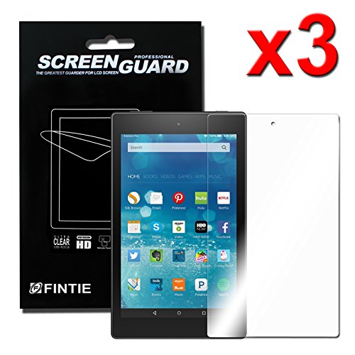 [3-Pack] Fintie Screen Protector for Amazon Fire HD 8 (8th Gen 2018 / 7th Gen 2017 / 6th Gen 2016 / 5th Gen 2015) - [Ultra-Clear] Screen Shield Protector, Retail Package