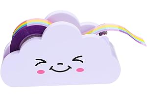 Veemoon Cloud-Shaped Tape Dispenser and Colorful Packing Tape Set, Small Desktop Dispenser with Easy Refill for School and Of