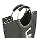 Mziart Thicken Laundry Hamper Tote with Alloy Handles, Heavy Duty and Durable Canvas Clothes Storage Bag Washing Bag, Collapsible and Self Standing as Laundry Basket (Dark Grey)
